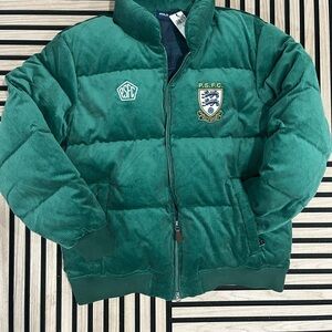 POLO RALPH LAUREN POLO SPORT CORDUROY DUCK DOWN FILL JACKET GREEN Size XL Rare